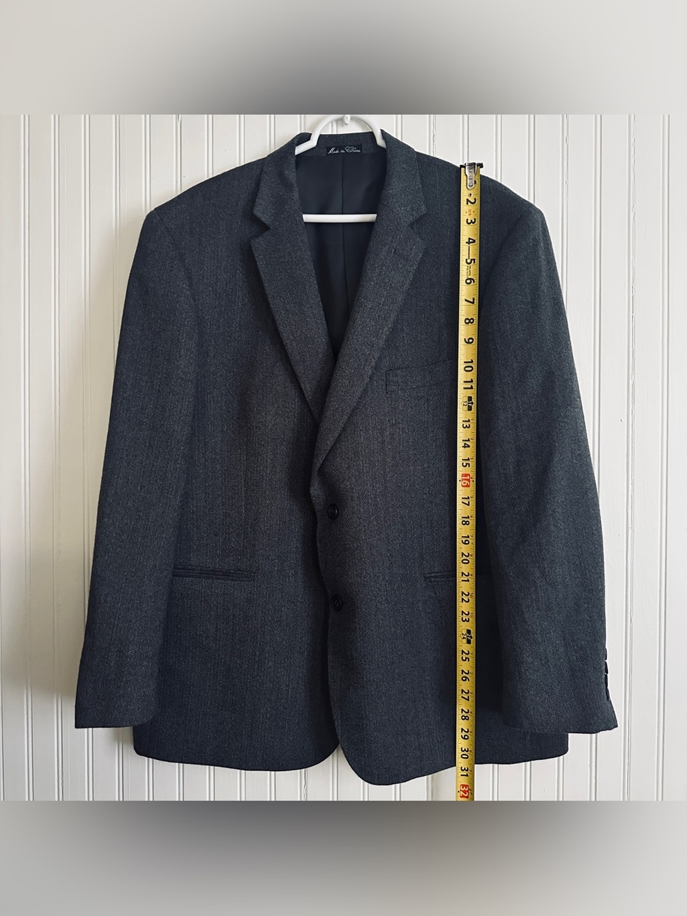 🔥Jean Paul Germain 🩶 Charcoal Gray Two-Button Wool-Blend Blazer 🖤Designer Made